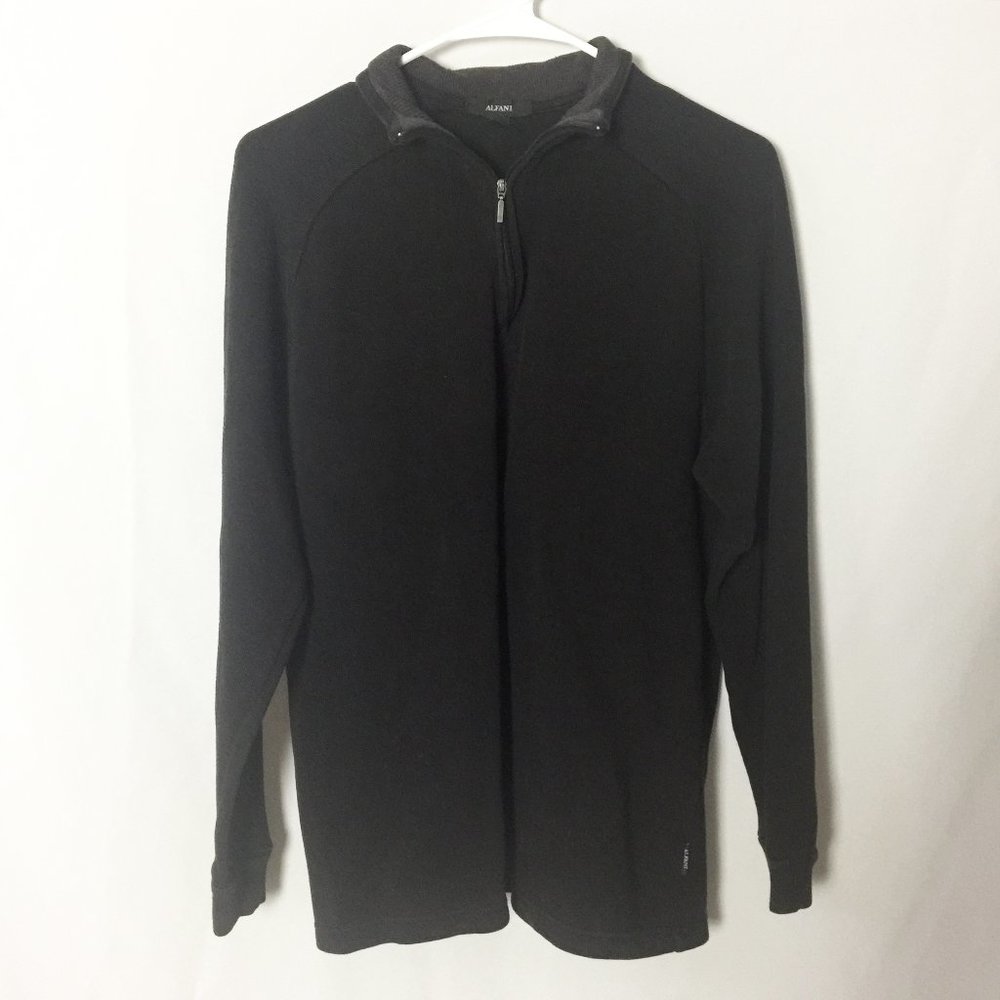 Alfani Black Quarter Zip Sweater Size Large